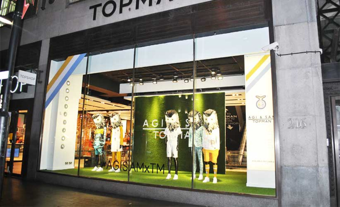 Artificial grass for retail display and shop interior