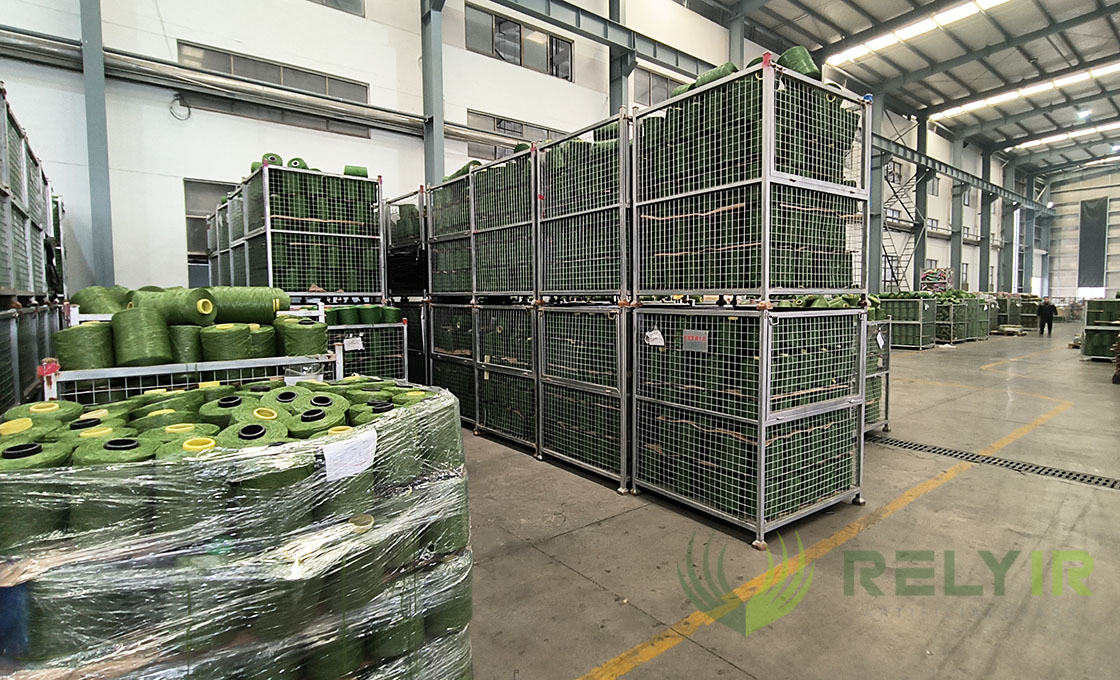 Relyir artificial grass factory in Jiangsu, China