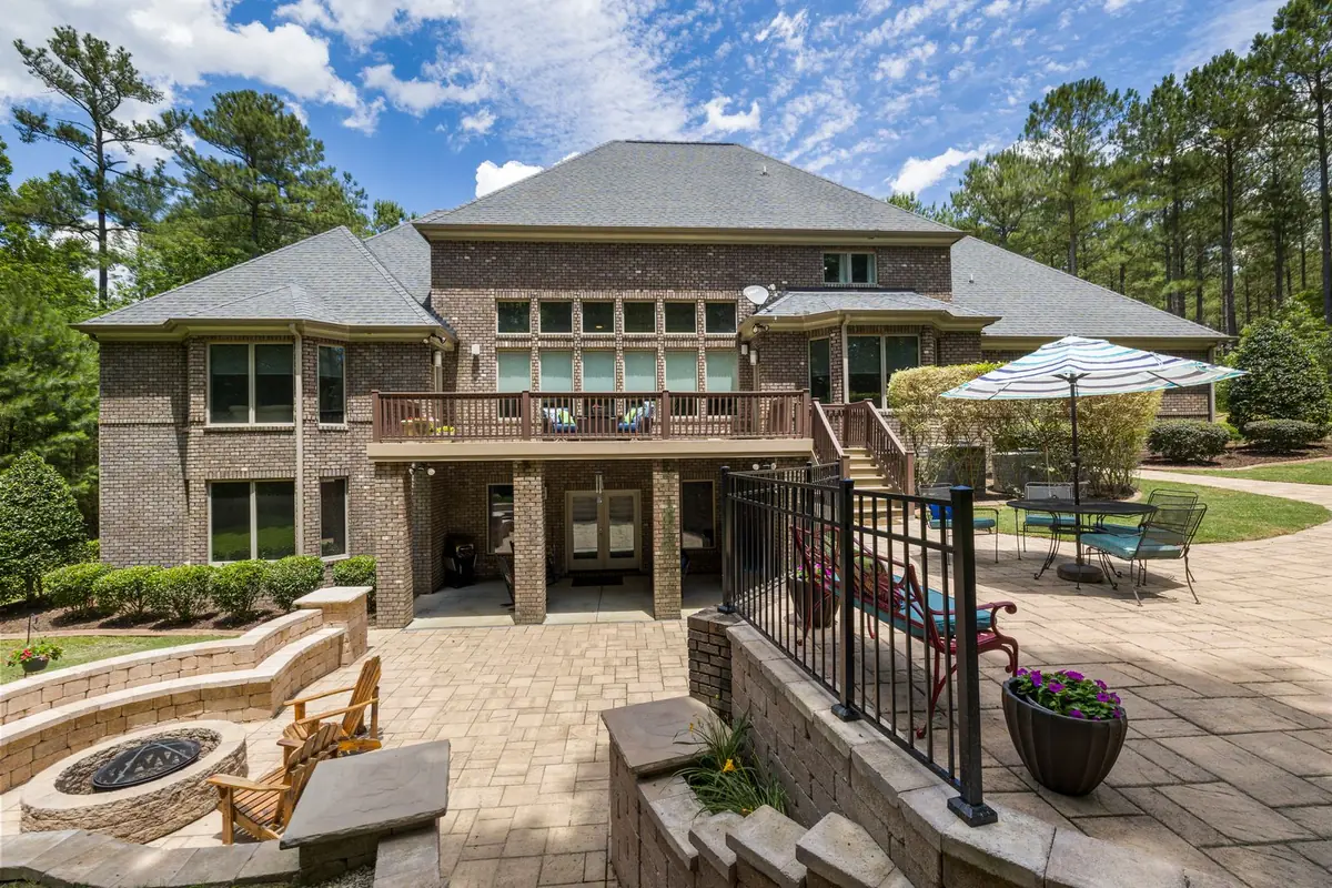 Luxury brick house with landscaped garden