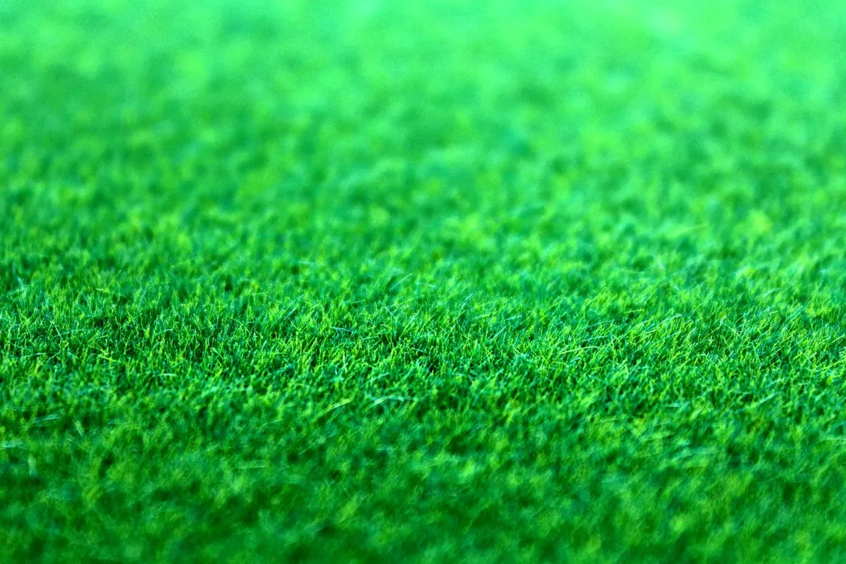 Custom-coloured hockey turf sample with club colour and logo inlay