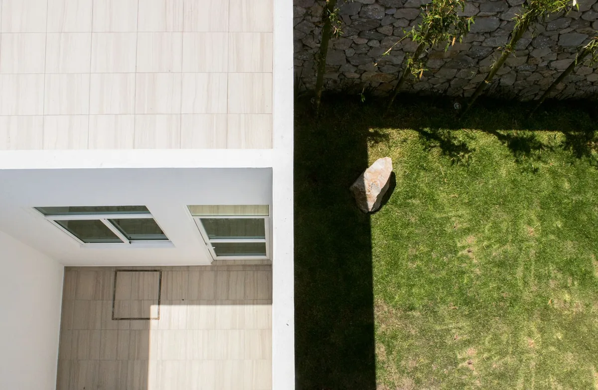 Mid to tall pile artificial grass lawn on a residential terrace