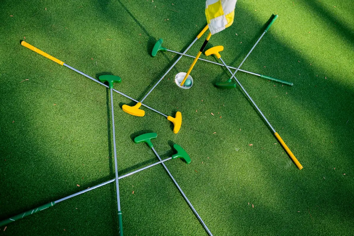 Short pile putting surface seen from above